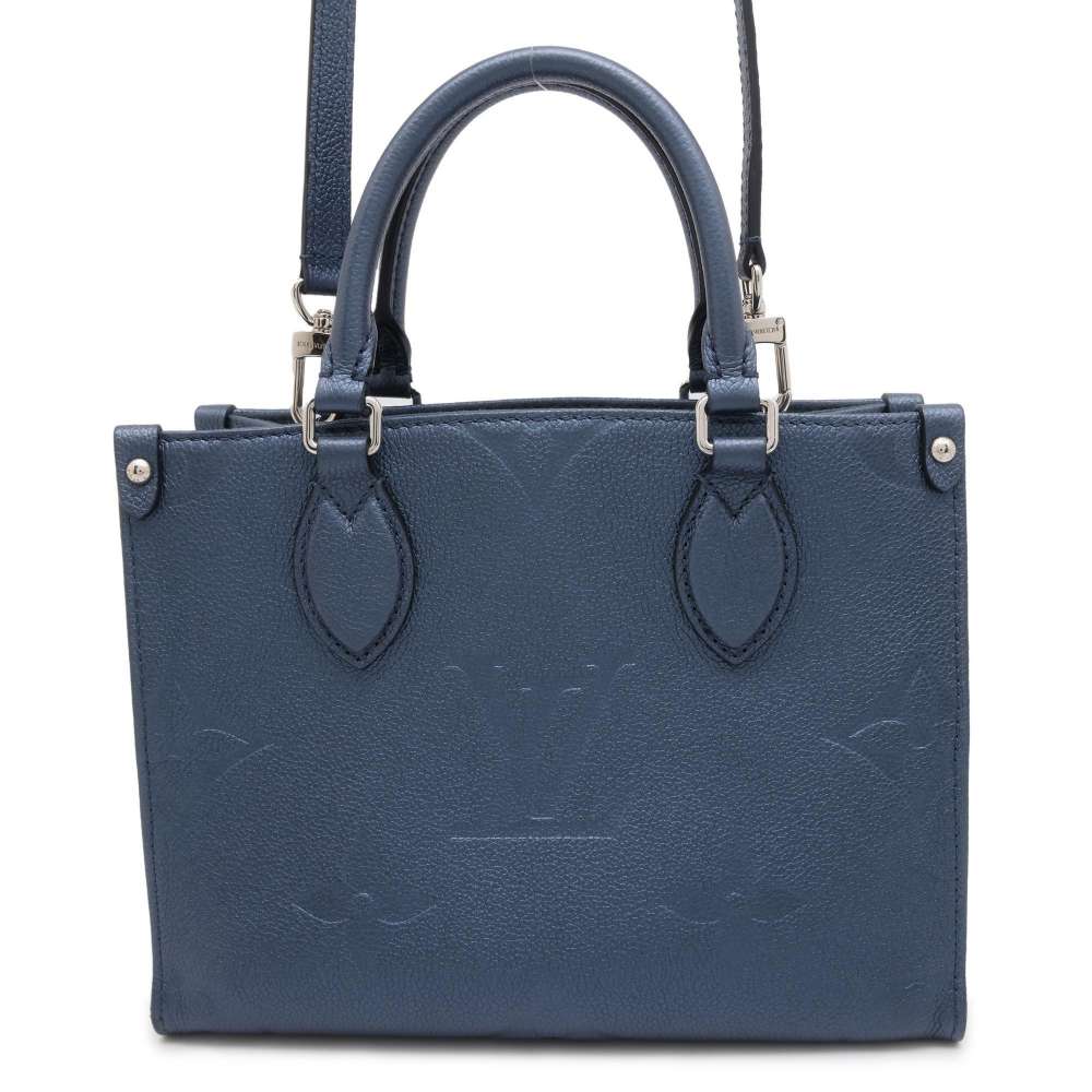 LOUIS VUITTON Onthego Navy Blue M58956 Monogram Empreinte Leather Grain Leather Size PM