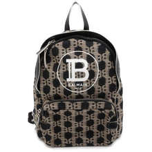 将图像加载到图库查看器中，BALMAIN Balmain Backpack Black/Beige Canvas
