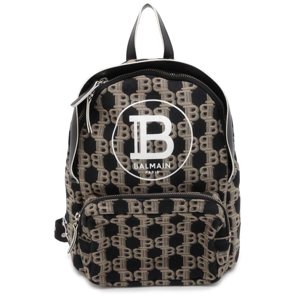 BALMAIN Balmain Backpack Black/Beige Canvas