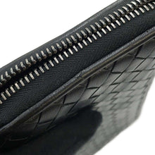 Load image into Gallery viewer, Bottega Veneta INTRECCIATO Zip Around Chozai Cloth Black 114076 Lambskin
