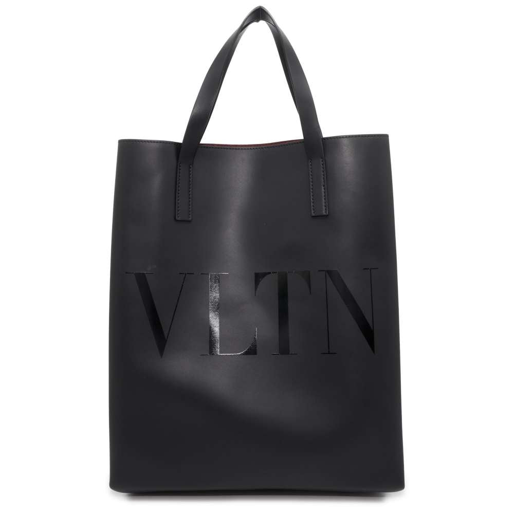 Valentino Garavani VLTN Logo Tote Bag Black Leather