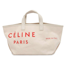 将图像加载到图库查看器中，CELINE Maid into tote White18608 Canvas Leather Size Small
