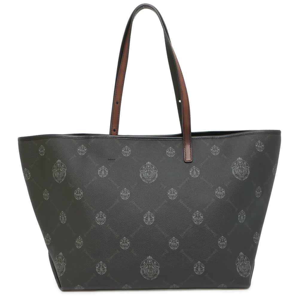 Berluti Pure Tote Bag Black PVC Coated Canvas Leather