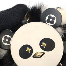 Load image into Gallery viewer, LOUIS VUITTON Porte Cles Wild Panda Noir/WhiteM63094 Fur Leather
