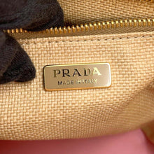 Load image into Gallery viewer, PRADA Flower Bucket Shoulder Bag Beige/Pink/Red 1BE008 Raffia Leather
