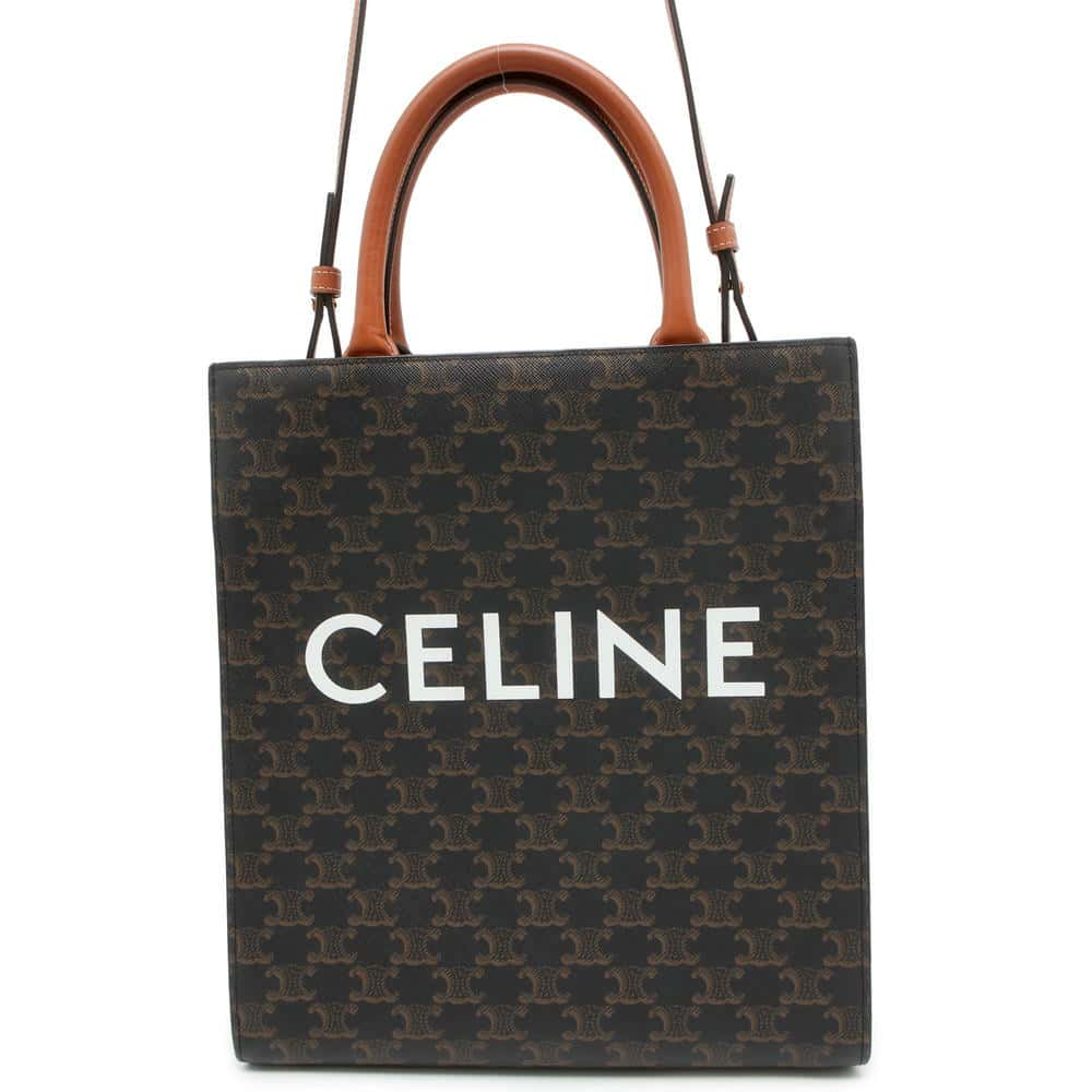 CELINE Vertical Cabas Tan 191542BZK.04LU TriompheCanvas Leather Size Small