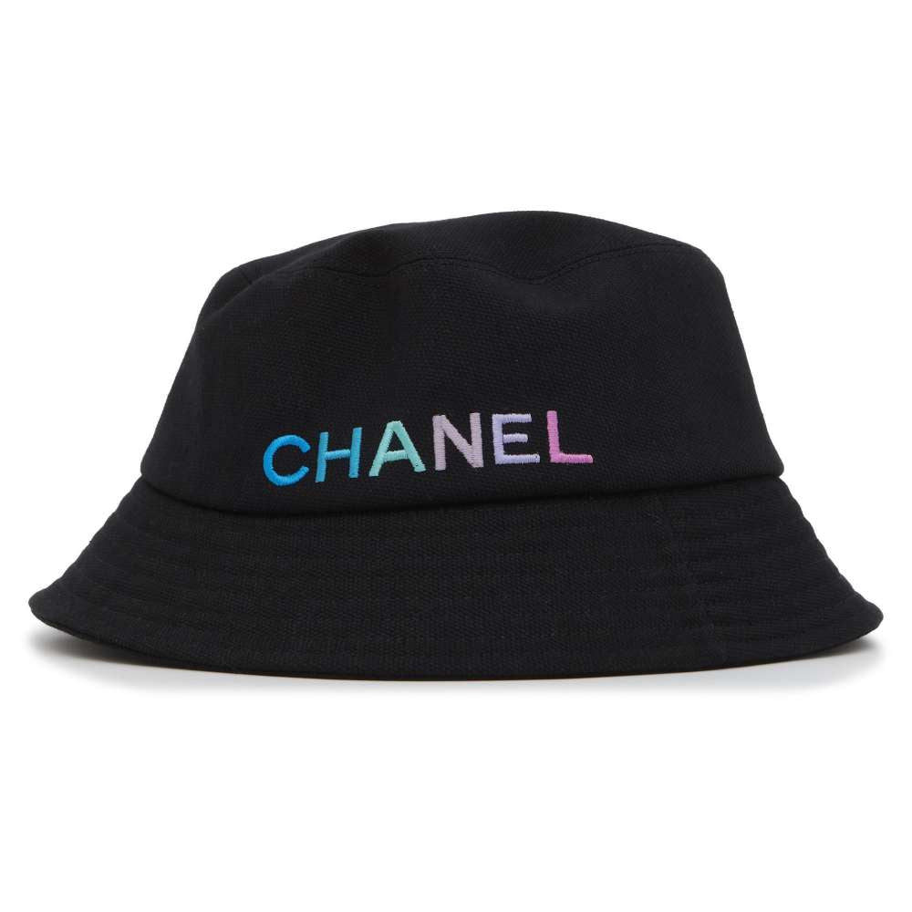 CHANEL logo bucket hat Size M Black/Multicolor AA9703 Cotton100%