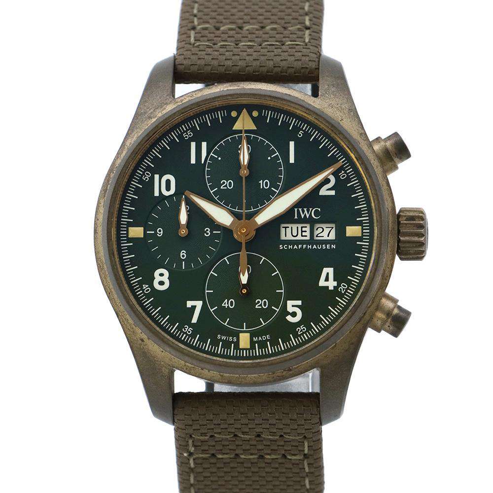 IWC Pilot's Watch Chronograph Spitfire W41mm Bronze Fabric Green Dial IW387902