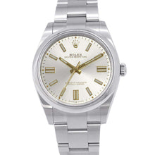 将图像加载到图库查看器中，ROLEX Oyster Perpetual 41 W41mm Stainless Steel Silver Dial 124300
