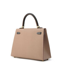 Load image into Gallery viewer, HERMES Kelly Sellier tricolor Etoupe/Black/Ardoise Epsom Size 25
