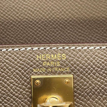 Load image into Gallery viewer, HERMES Kelly Sellier tricolor Etoupe/Black/Ardoise Epsom Size 25
