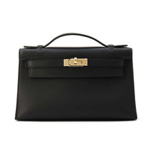 将图像加载到图库查看器中，HERMES PochetteKelly Black Swift Leather
