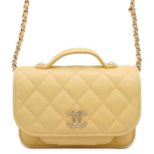 将图像加载到图库查看器中，CHANEL Affinity Chain Wallet Light Yellow AP2914 Caviar Leather
