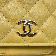 将图像加载到图库查看器中，CHANEL Affinity Chain Wallet Light Yellow AP2914 Caviar Leather
