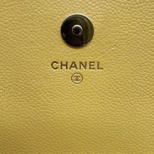 将图像加载到图库查看器中，CHANEL Affinity Chain Wallet Light Yellow AP2914 Caviar Leather
