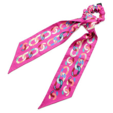 将图像加载到图库查看器中，CHANEL Chain motif scarf scrunchie set Pink/Multicolor Silk100%
