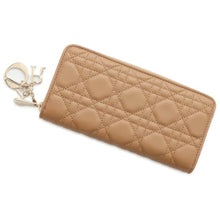 Load image into Gallery viewer, Dior Lady Dior Voyageur Wallet Long Wallet Medium Tan S0007ONMJ_M53U Lambskin
