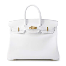 将图像加载到图库查看器中，HERMES Birkin New White Swift Leather Size 25
