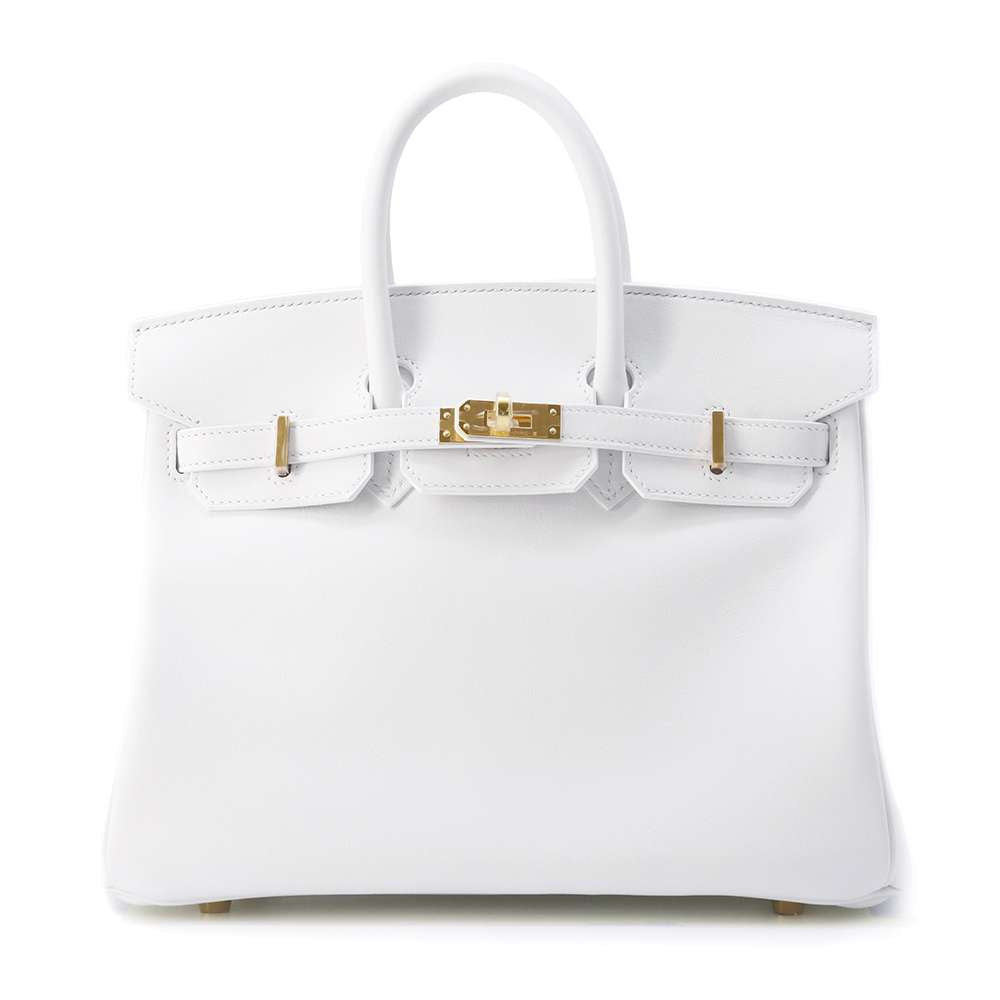 HERMES Birkin New White Swift Leather Size 25