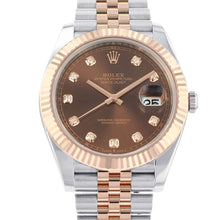 将图像加载到图库查看器中，ROLEX Datejust W41mm Stainless Steel K18PG Chocolate Dial126331G
