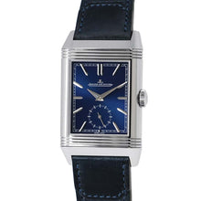 将图像加载到图库查看器中，JAEGER-LE COULTRE Reverso Tribute Duo H47mm×W28.3mm Stainless Steel Leather Blue/White Dial Q3988482
