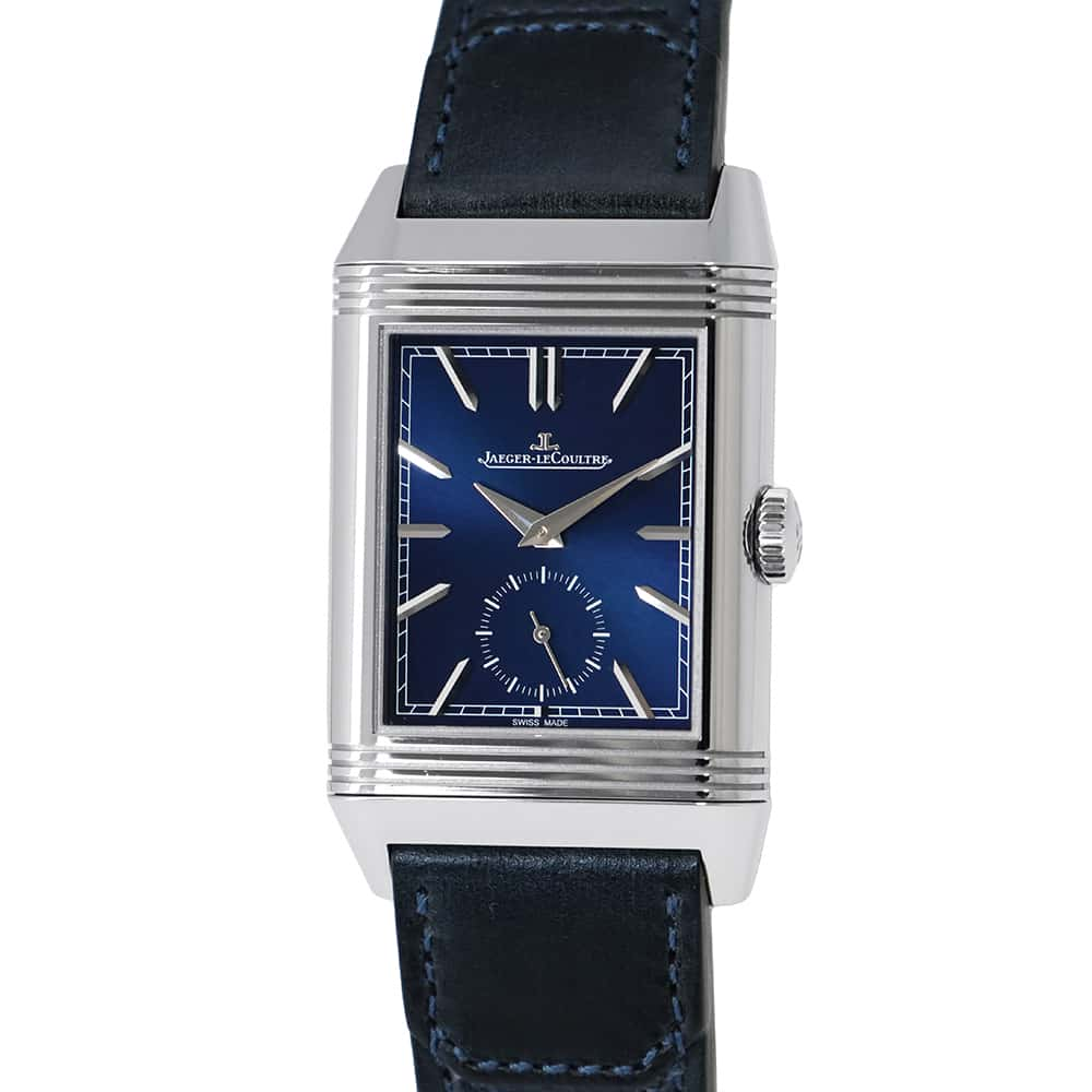 JAEGER-LE COULTRE Reverso Tribute Duo H47mm×W28.3mm Stainless Steel Leather Blue/White Dial Q3988482