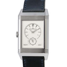 将图像加载到图库查看器中，JAEGER-LE COULTRE Reverso Tribute Duo H47mm×W28.3mm Stainless Steel Leather Blue/White Dial Q3988482
