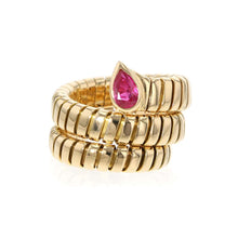 Load image into Gallery viewer, BVLGARI Tubogas Snake Ring Size #10 18K Yellow Gold
