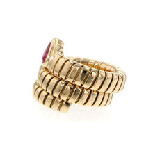 将图像加载到图库查看器中，BVLGARI Tubogas Snake Ring Size #10 18K Yellow Gold
