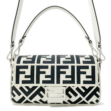 将图像加载到图库查看器中，FENDI Mamma Bucket 2way Shoulder Bag White/Black 8BR600 Canvas Leather
