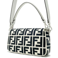 将图像加载到图库查看器中，FENDI Mamma Bucket 2way Shoulder Bag White/Black 8BR600 Canvas Leather
