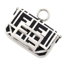 Load image into Gallery viewer, FENDI Nano Baguette Bag Charm White/Black 7AS045 Canvas Leather
