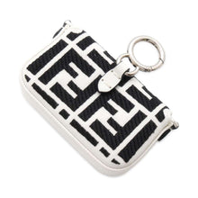 Load image into Gallery viewer, FENDI Nano Baguette Bag Charm White/Black 7AS045 Canvas Leather
