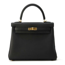 将图像加载到图库查看器中，HERMES Kelly Retourne Black Togo Leather Size 25
