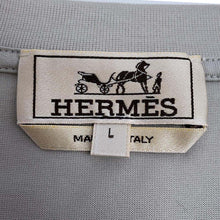 将图像加载到图库查看器中，HERMES T-Shirt Details Saddle Stitch Size L Gray Cotton100%
