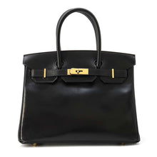 将图像加载到图库查看器中，HERMES Birkin Black Box Calf Leather Size 30
