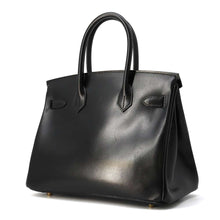 将图像加载到图库查看器中，HERMES Birkin Black Box Calf Leather Size 30
