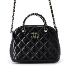 Load image into Gallery viewer, CHANEL Matelasse Chain Clutch Shoulder Bag Black AP3354 Shiny Lambskin Size Small
