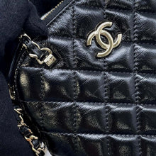 Load image into Gallery viewer, CHANEL Matelasse Chain Clutch Shoulder Bag Black AP3354 Shiny Lambskin Size Small
