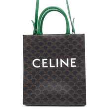 Load image into Gallery viewer, CELINE Vertical Kaba 2WAY Tote Bag Brown/Green 191542 PVC Coated Canvas Leather Size Small
