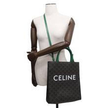 Load image into Gallery viewer, CELINE Vertical Kaba 2WAY Tote Bag Brown/Green 191542 PVC Coated Canvas Leather Size Small
