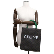 Load image into Gallery viewer, CELINE Vertical Kaba 2WAY Tote Bag Brown/Green 191542 PVC Coated Canvas Leather Size Small
