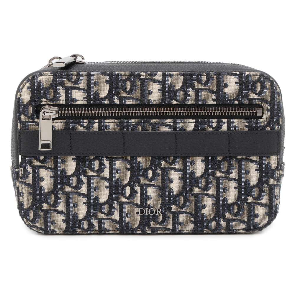 Dior Oblique belt bag Navy 2ESCA337YSE Jacquard Leather