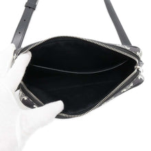 Load image into Gallery viewer, CELINE Triomphe logo Shoulder Bag Black/White194502FQ1 PVC Coated Canvas Leather Size Medium
