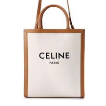 Load image into Gallery viewer, CELINE Vertical Kaba 2WAY Tote Bag Natural/Tan 192082 Canvas Leather Size Small
