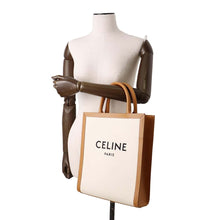 Load image into Gallery viewer, CELINE Vertical Kaba 2WAY Tote Bag Natural/Tan 192082 Canvas Leather Size Small
