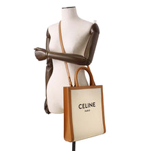 Load image into Gallery viewer, CELINE Vertical Kaba 2WAY Tote Bag Natural/Tan 192082 Canvas Leather Size Small
