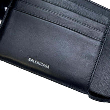 Load image into Gallery viewer, BALENCIAGA BB logo bifold wallet Black 779971 Leather
