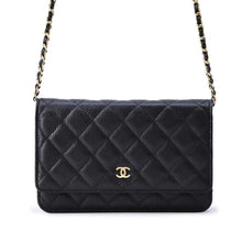 Load image into Gallery viewer, CHANEL Matelasse Classic Flap Chain Wallet BlackAP0250 Caviar Leather
