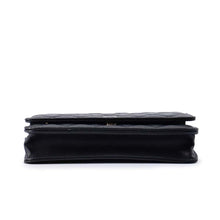 将图像加载到图库查看器中，CHANEL Matelasse Classic Flap Chain Wallet BlackAP0250 Caviar Leather
